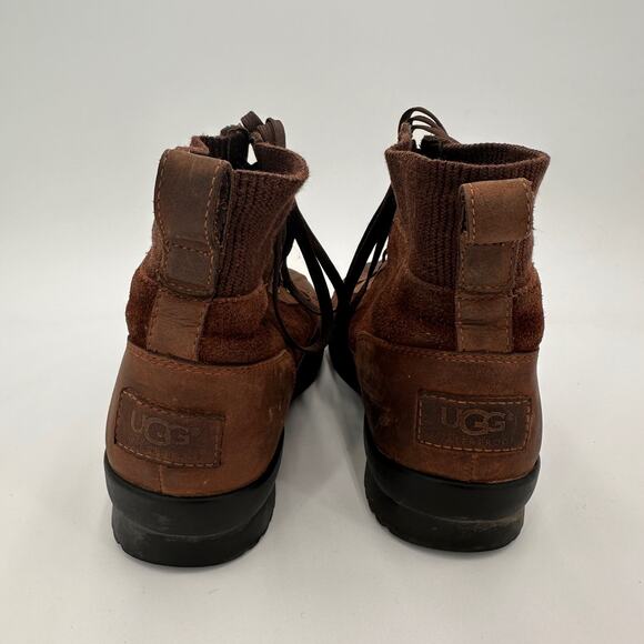UGG Women's Brown Suede Leather Cayli Duck Boot Shoes Size 7 - Picture 7 of 10